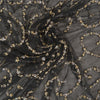 Sanskriti Vintage Black Heavy Sarees Net Mesh Hand Beaded Party Sari Sustainable Fabric