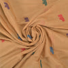 Sanskriti Vintage Peach Heavy Sarees Cotton Silk Hand-Woven Animal Sari Sustainable Fabric