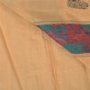Sanskriti Vintage Peach Heavy Sarees Cotton Silk Hand-Woven Animal Sari Sustainable Fabric