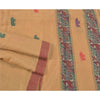 Sanskriti Vintage Peach Heavy Sarees Cotton Silk Hand-Woven Animal Sari Sustainable Fabric