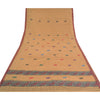 Sanskriti Vintage Peach Heavy Sarees Cotton Silk Hand-Woven Animal Sari Sustainable Fabric