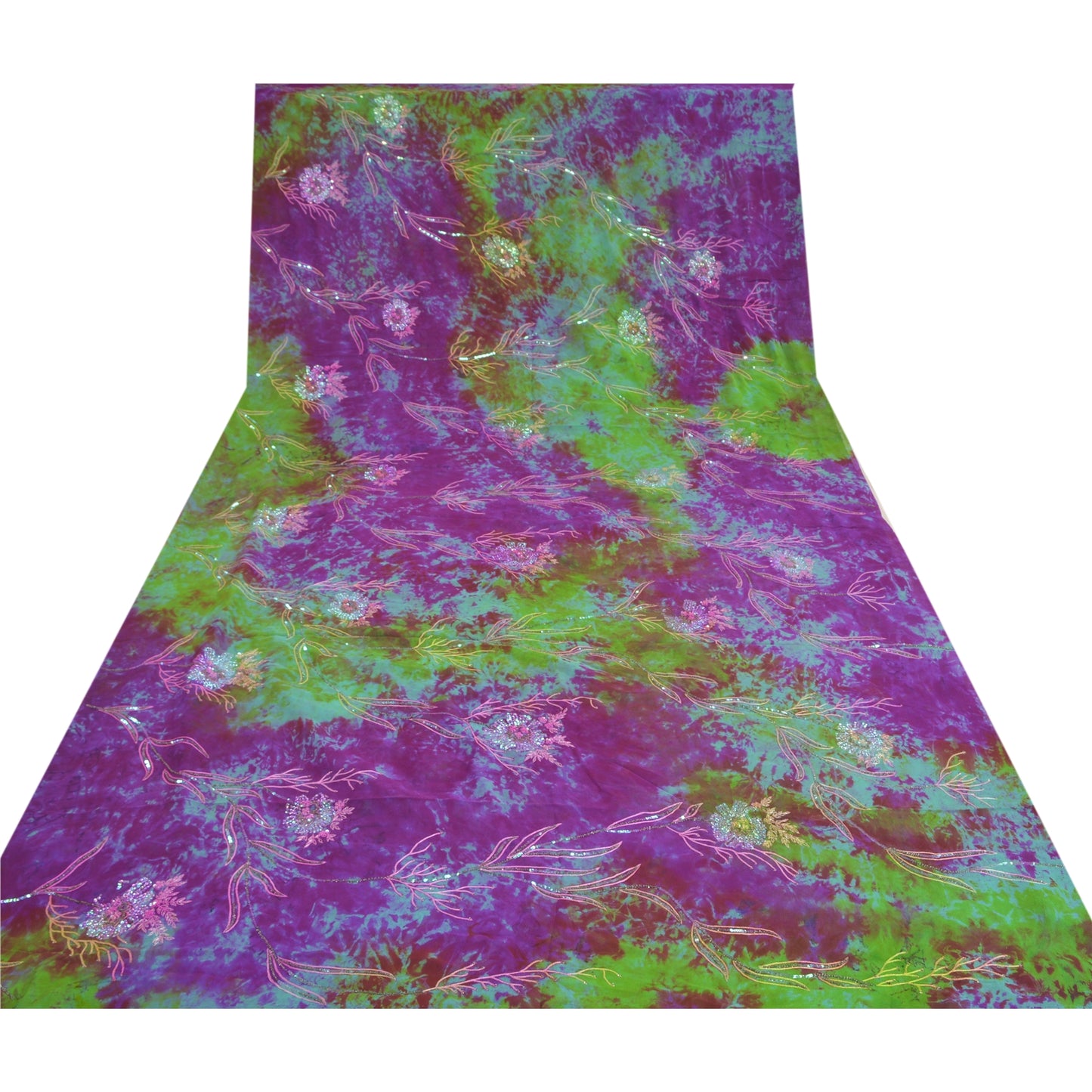 Sanskriti Vintage Heavy Sarees Pure Georgette Silk Handmade Tie-Dye Sari Sustainable Fabric