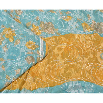 Sanskriti Vintage Heavy Sarees Pure Georgette Silk Beaded Brasso Sari Sustainable Fabric