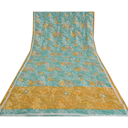 Sanskriti Vintage Heavy Sarees Pure Georgette Silk Beaded Brasso Sari Sustainable Fabric