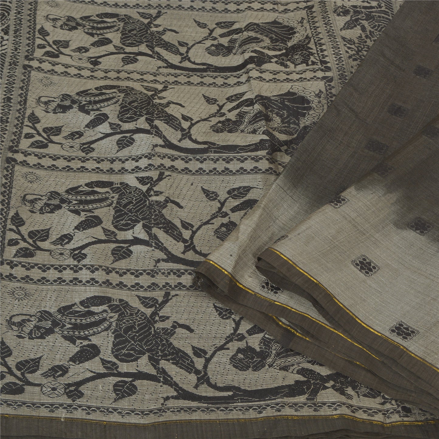 Sanskriti Vintage Heavy Sarees Pure Silk Woven Baluchari Mythology Sari Sustainable Fabric