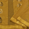 Санскритские винтажные горчичные тяжелые сари из чистого шелка, ручная работа, тант-сари, устойчивая ткань