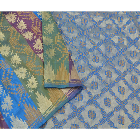 Sanskriti Vintage Heavy Wedding Sarees 100% Pure Silk Woven Sari 5 Yard Sustainable Fabric