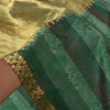 Sanskriti Vintage Green Heavy Indian Sarees Pure Silk Woven Brocade Sari Sustainable Fabric