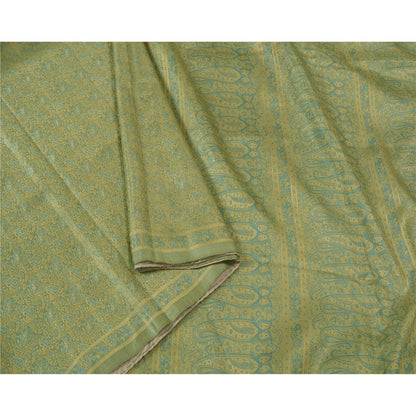 Sanskriti Vintage Grey Heavy Indian Sarees Pure Satin Silk Woven Sari Sustainable Fabric
