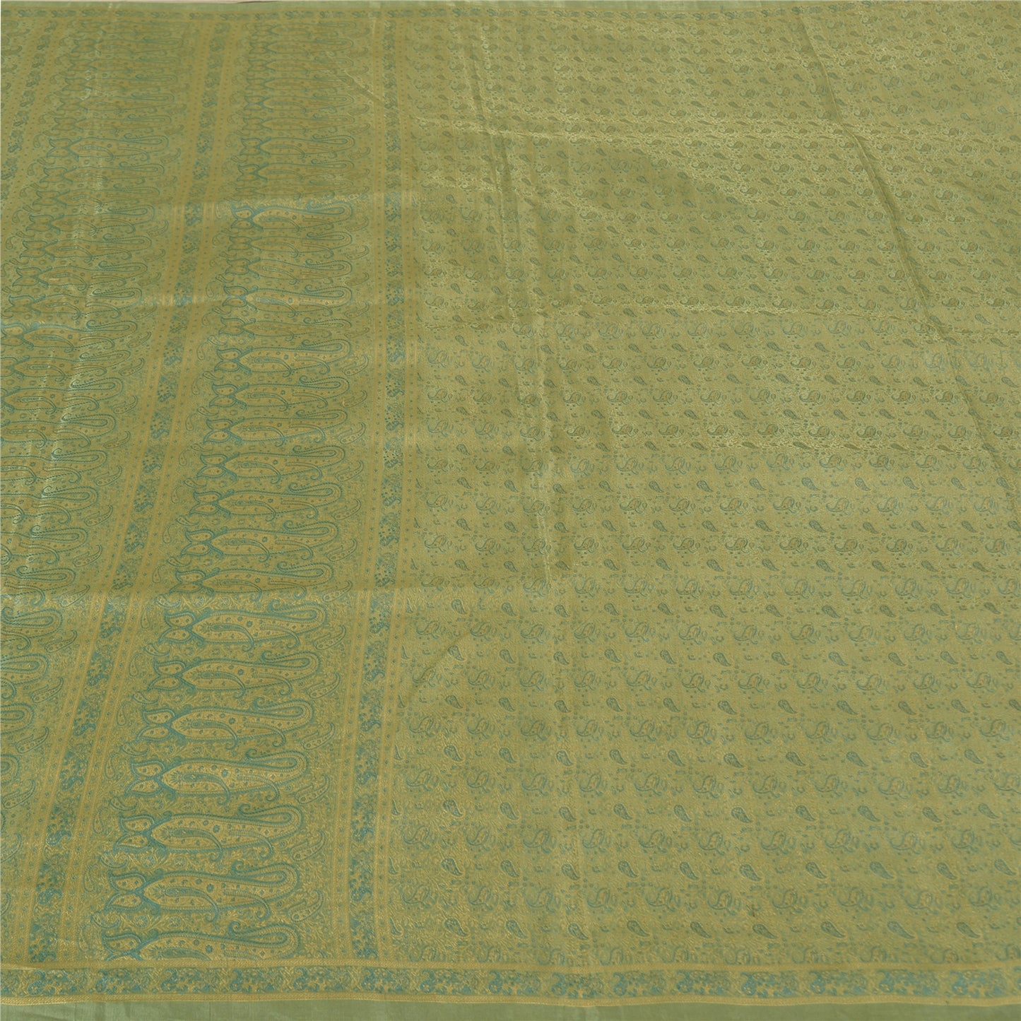 Sanskriti Vintage Grey Heavy Indian Sarees Pure Satin Silk Woven Sari Sustainable Fabric