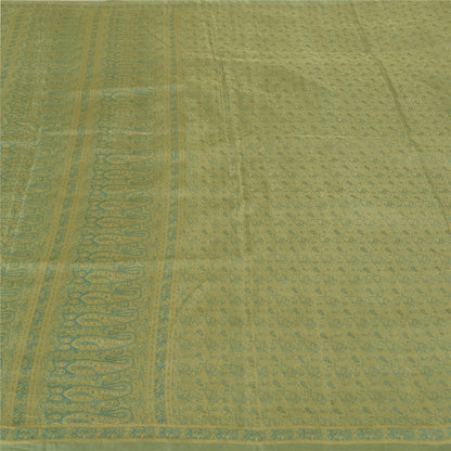 Sanskriti Vintage Grey Heavy Indian Sarees Pure Satin Silk Woven Sari Sustainable Fabric