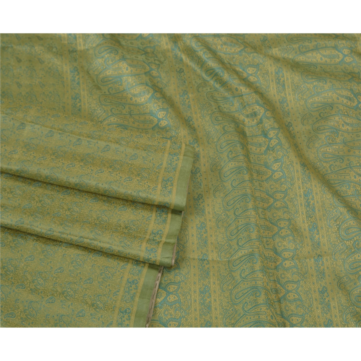 Sanskriti Vintage Grey Heavy Indian Sarees Pure Satin Silk Woven Sari Sustainable Fabric