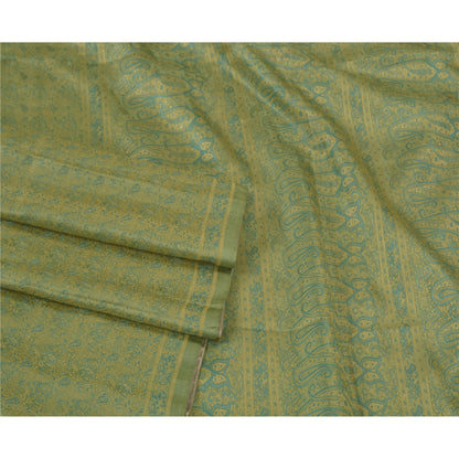 Sanskriti Vintage Grey Heavy Indian Sarees Pure Satin Silk Woven Sari Sustainable Fabric