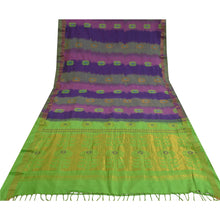 Load image into Gallery viewer, Sanskriti Vintage Green Heavy Party  Sarees Art Silk Hand-Woven Zari Sari Fabric
