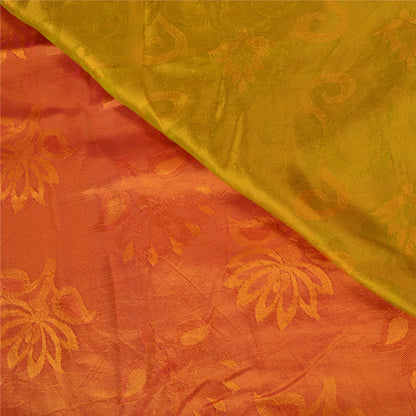 Санскритские винтажные оранжевые тяжелые индийские сари 100% чистый шелк сотканный сари устойчивая ткань