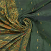Sanskriti Vintage Green Heavy Sarees Cotton Silk Woven Brocade Sari Sustainable Fabric