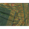 Sanskriti Vintage Green Heavy Sarees Cotton Silk Woven Brocade Sari Sustainable Fabric