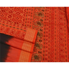 Load image into Gallery viewer, Sanskriti Vintage Black Heavy Indian Sarees Pure Silk Woven Bomkai Sari Fabric
