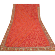 Load image into Gallery viewer, Sanskriti Vintage Red Bandhani Heavy Sarees Pure Silk Handbead Woven Sari Fabric
