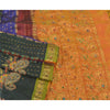 Sanskriti Vintage Sarees Woven Hand Beaded Pure Silk Sari Premium Sustainable Fabric