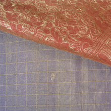 Load image into Gallery viewer, Sanskriti Vintage Heavy Sarees Blue Pure Tissue Silk Woven Brocade Sari Fabric

