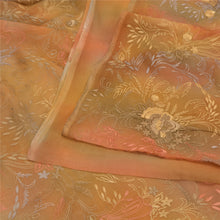 Load image into Gallery viewer, Sanskriti Vintage Green/Peach Sarees Pure Chiffon Silk Handmade Sari Fabric
