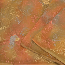 Load image into Gallery viewer, Sanskriti Vintage Green/Peach Sarees Pure Chiffon Silk Handmade Sari Fabric
