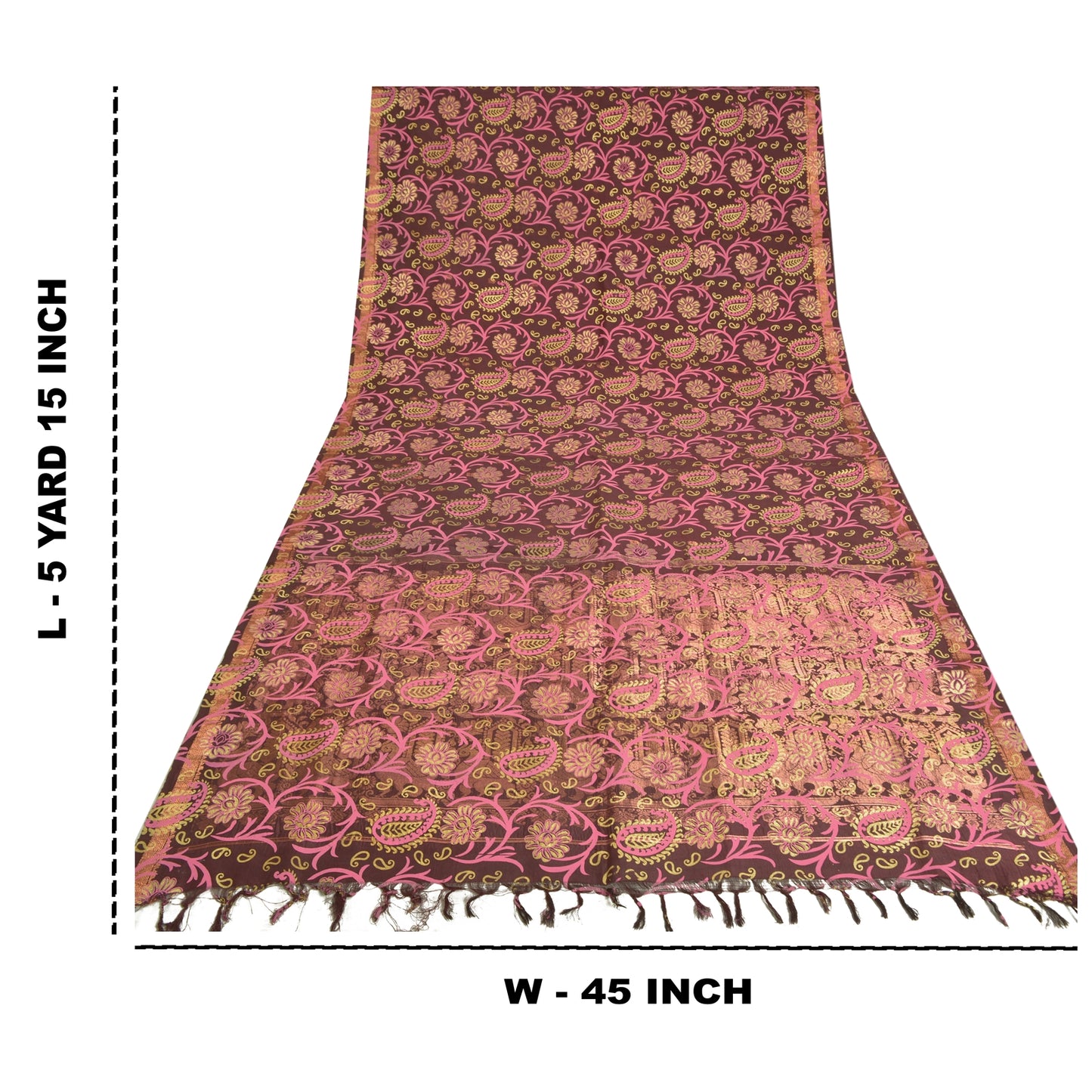 Sanskriti Vintage Brown Heavy Wedding Sarees Pure Silk Woven/Painted Sari Sustainable Fabric