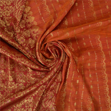 Load image into Gallery viewer, Sanskriti Vintage Dark Red Heavy Sarees 100% Pure Silk Woven Brocade Sari Fabric
