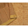 Sanskriti Vintage Heavy Brown Sarees Pure Organza Silk Woven Brocade Sari Sustainable Fabric