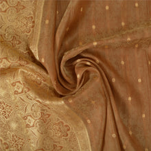 Load image into Gallery viewer, Sanskriti Vintage Heavy Brown Sarees Pure Organza Silk Woven Brocade Sari Fabric
