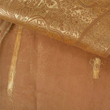 Load image into Gallery viewer, Sanskriti Vintage Heavy Brown Sarees Pure Organza Silk Woven Brocade Sari Fabric

