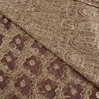 Sanskriti Vintage Heavy Sarees Blend Georgette Hand Beaded Woven Sari Sustainable Fabric