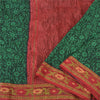 Sanskriti Vintage Green Heavy Indian Sarees 100% Pure Silk Printed Sari Sustainable Fabric