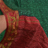 Sanskriti Vintage Green Heavy Indian Sarees 100% Pure Silk Printed Sari Sustainable Fabric