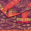 Sanskriti Vintage Purple Heavy Indian Sarees Pure Silk Woven Zari Sari Sustainable Fabric