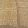 Sanskriti Vintage Ivory Heavy Indian Sarees Pure Satin Silk Woven Sari Sustainable Fabric