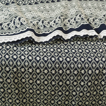 Load image into Gallery viewer, Sanskriti Vintage Blue Heavy Sarees Pure Cotton Handmade Chikankari Sari Fabric
