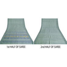 Load image into Gallery viewer, Sanskriti Vintage Grey Heavy Sarees 100% Pure Silk Woven Baluchari Sari Fabric
