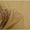 Sanskriti Vintage Beige Heavy Sarees Pure Georgette Silk Hand Beaded Sari Sustainable Fabric