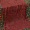 Sanskriti Vintage Dark Red Heavy Sarees Pure Silk Embroidered Animal Sari Sustainable Fabric