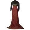 Sanskriti Vintage Dark Red Heavy Sarees Pure Silk Embroidered Animal Sari Sustainable Fabric