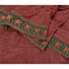 Sanskriti Vintage Dark Red Heavy Sarees Pure Silk Embroidered Animal Sari Sustainable Fabric
