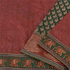 Sanskriti Vintage Dark Red Heavy Sarees Pure Silk Embroidered Animal Sari Sustainable Fabric
