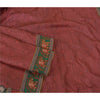 Sanskriti Vintage Dark Red Heavy Sarees Pure Silk Embroidered Animal Sari Sustainable Fabric