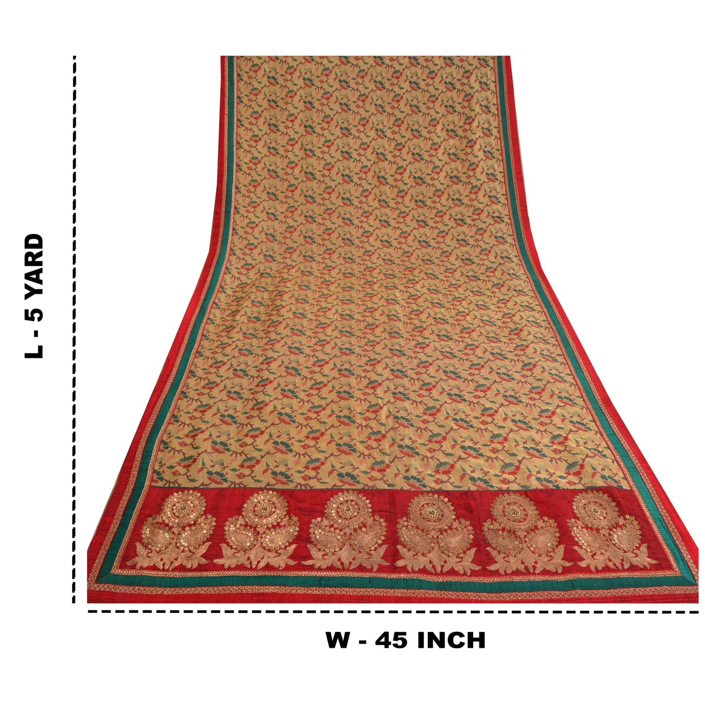 Sanskriti Vintage Cream Heavy Sarees Blend Silk Hand Beaded Jamdani Sari Sustainable Fabric