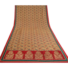 Load image into Gallery viewer, Sanskriti Vintage Cream Heavy Sarees Blend Silk Hand Beaded Jamdani Sari Fabric
