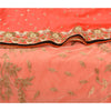 Sanskriti Vintage Peach/Net Mesh Heavy Sarees Net Mesh Hand Beaded Sari Sustainable Fabric