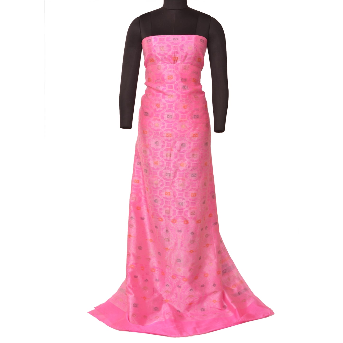 Sanskriti Vintage Pink Heavy Indian Sarees Blend Silk Woven Sari 5 Yard Sustainable Fabric