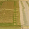 Sanskriti Vintage Green Heavy Indian Sarees Pure Silk Woven Brocade Sari Sustainable Fabric